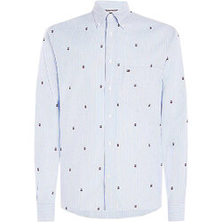Abbigliamento Uomo Camicie maniche lunghe Tommy Hilfiger FIL COUPE GLOBAL STRIPE RF SHIRT Blu