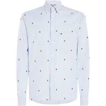 Abbigliamento Uomo Camicie maniche lunghe Tommy Hilfiger FIL COUPE GLOBAL STRIPE RF SHIRT Blu