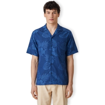 Abbigliamento Uomo Camicie maniche lunghe Portuguese Flannel Island Jaquard Flowers Shirt - Blue Blu