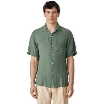 Abbigliamento Uomo Camicie maniche lunghe Portuguese Flannel Linen Camp Collar Shirt - Dry Green Verde