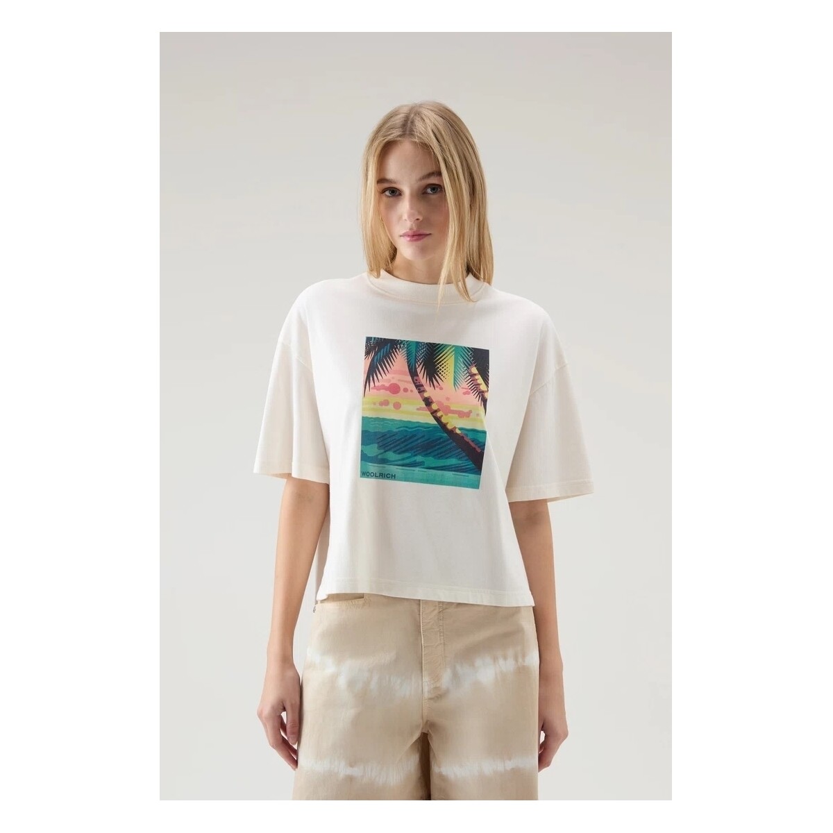Abbigliamento Donna T-shirt & Polo Woolrich TE0084FRUT33338178-UNICA - T s Beige