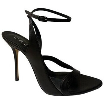 Scarpe Donna Sandali Casadei Sandalo in pelle nera con plexiglass Nero