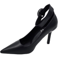 Image of Scarpe Malu Shoes Scarpa decollete donna nero in pelle a punta con cinturino larg