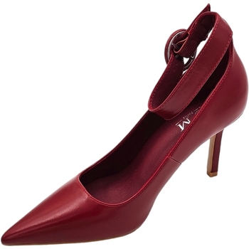 Image of Scarpe Malu Shoes Scarpe Scarpe decollete donna rosso in pelle a punta con cinturino lar