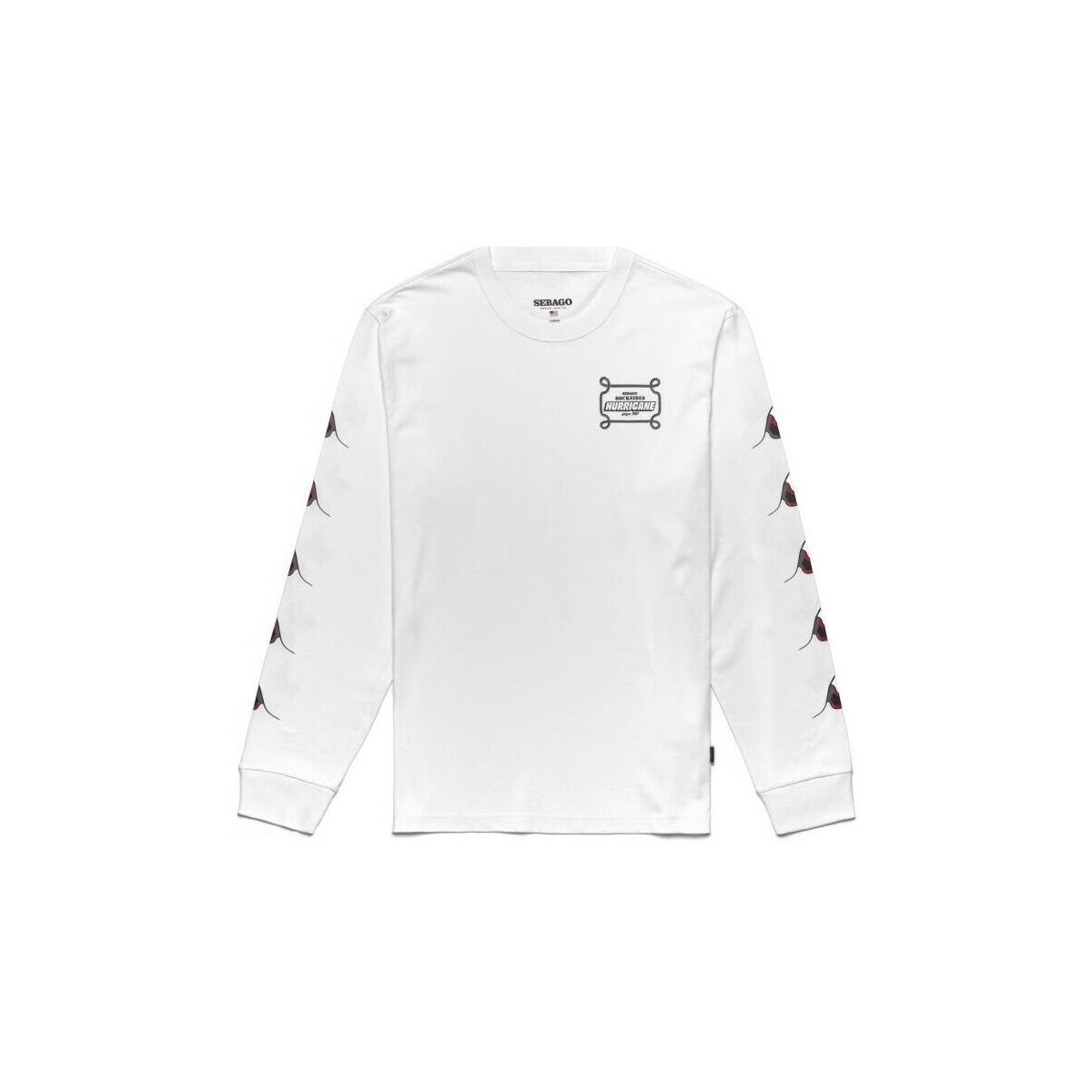 Abbigliamento T-shirts a maniche lunghe Sebago T-shirt Roxbury Hurricane White Natural Bianco