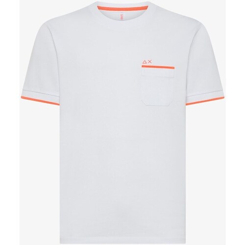 Abbigliamento Uomo T-shirt maniche corte Sun68 T34124 T-Shirt Uomo Bianco Bianco