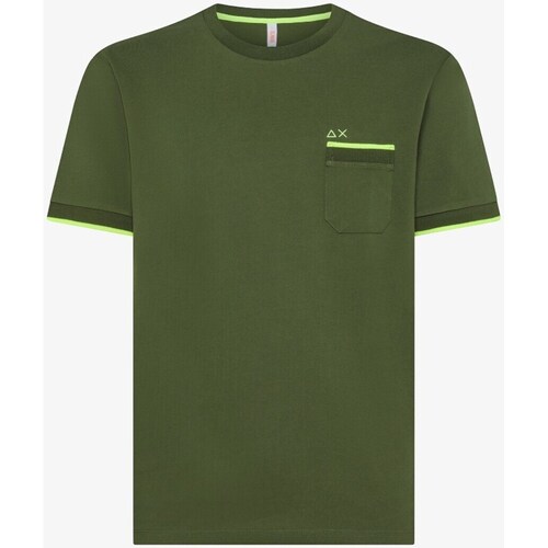 Abbigliamento Uomo T-shirt maniche corte Sun68 T34124 T-Shirt Uomo Verde scuro Verde