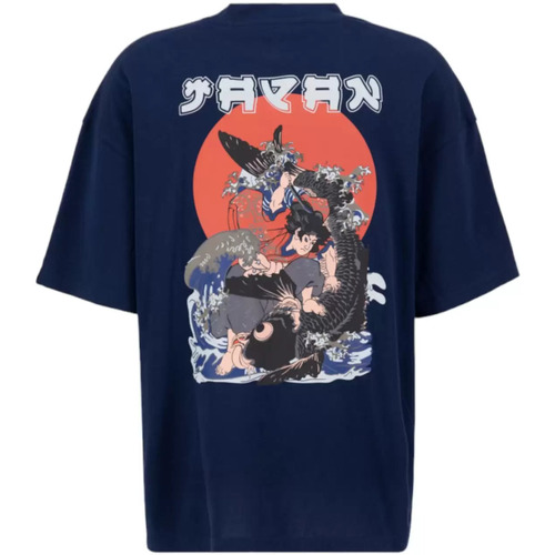 Abbigliamento Uomo T-shirt & Polo Alpha t-shirt japan wave warrior blu Blu