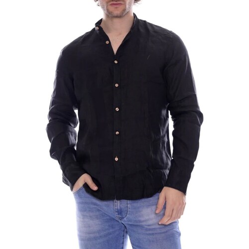 Abbigliamento Uomo Camicie maniche lunghe Yes Zee C512-UP00 Nero