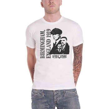Abbigliamento T-shirts a maniche lunghe Peaky Blinders England 1919 Bianco