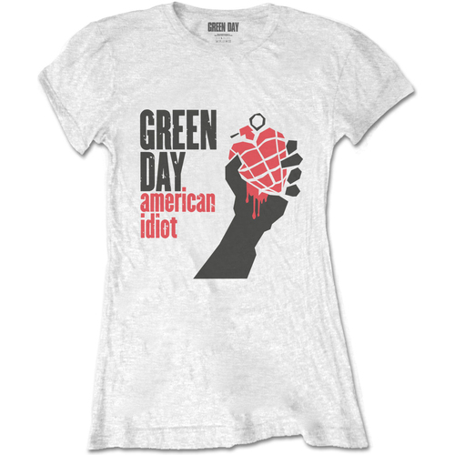 Abbigliamento Donna T-shirts a maniche lunghe Green Day American Idiot Bianco