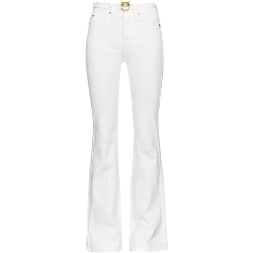 Abbigliamento Donna Pantaloni Pinko jeans zampa bianco Flared Bianco