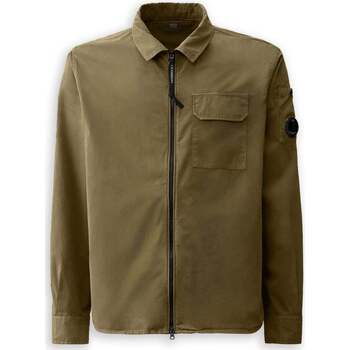 Abbigliamento Uomo Camicie maniche lunghe Cp Company Gabardine Zipped Shirt Verde