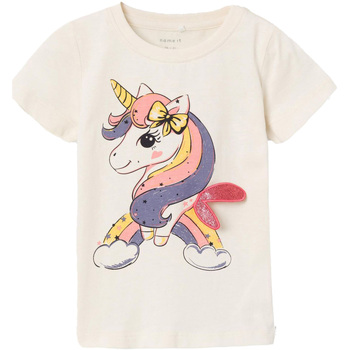 Abbigliamento Bambina T-shirt & Polo Name it T-SHIRT BARBELLE BAMBINA Beige