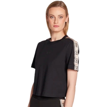 Abbigliamento Donna T-shirt maniche corte Guess logo 4G Nero