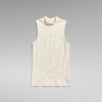 Abbigliamento Donna Top / T-shirt senza maniche G-Star Raw D24502 D595 OPEN BACK MOCK-G286 ANTIQUE WHITE Bianco