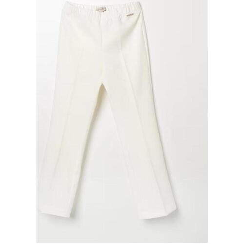 Abbigliamento Bambina Pantaloni Twin Set Pantaloni flare in crêpe 241GJ2184 Bianco