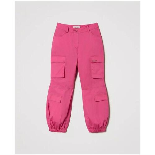 Abbigliamento Bambina Pantaloni Twin Set Pantaloni cargo in popeline 241GJ2204 Rosa