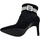 Scarpe Donna Tronchetti Malu Shoes Tronchetto stivaletto nero donna camoscio aderente a punta tacc Nero