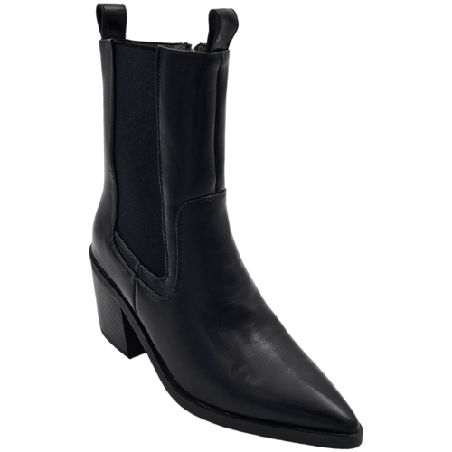 Scarpe Donna Tronchetti Malu Shoes Stivaletto camperos donna linea Basic nero con elastico Beatles Nero