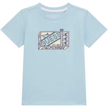 Abbigliamento Bambino T-shirt maniche corte Guess T-shirt stampa logo frontale N4GI09K8HM4 Marine
