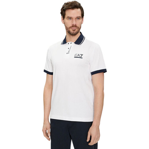 Abbigliamento Uomo T-shirt & Polo Emporio Armani EA7 MAN JERSEY POLO SHIRT Bianco
