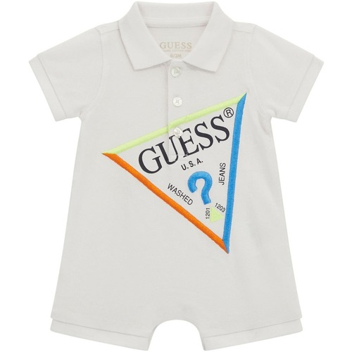 Abbigliamento Bambino Tuta Guess Tuta stampa logo triangolo frontale P4RG04KACT0 Bianco