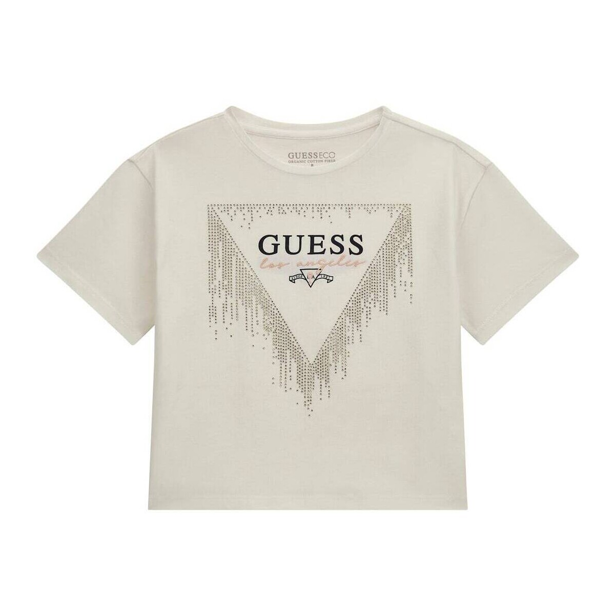 Abbigliamento Bambina T-shirt maniche corte Guess T-shirt con strass J4RI24K6YW4 Bianco