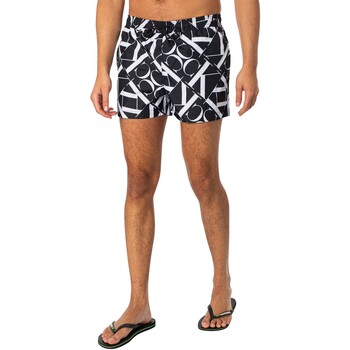 Abbigliamento Uomo Costume / Bermuda da spiaggia Calvin Klein Jeans Pantaloncini da bagno corti con stampa con coulisse Nero