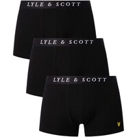 Biancheria Intima Uomo Boxer Lyle & Scott Confezione da 3 bauli in piqué marrone Nero