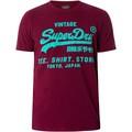 Image of T-shirt Superdry T-shirt con logo vintage al neon