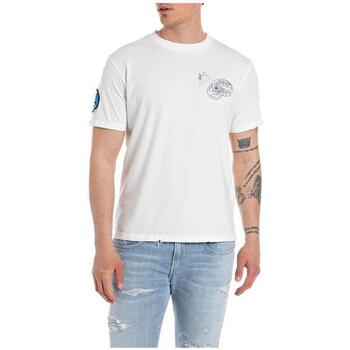 Abbigliamento Uomo T-shirt maniche corte Replay T-shirt con stampa sul retro M6763.000 Bianco
