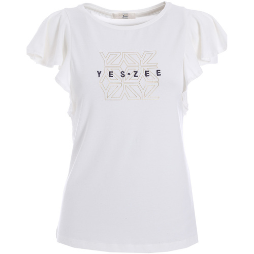 Abbigliamento Donna T-shirt & Polo Yes Zee T209 S702 Bianco
