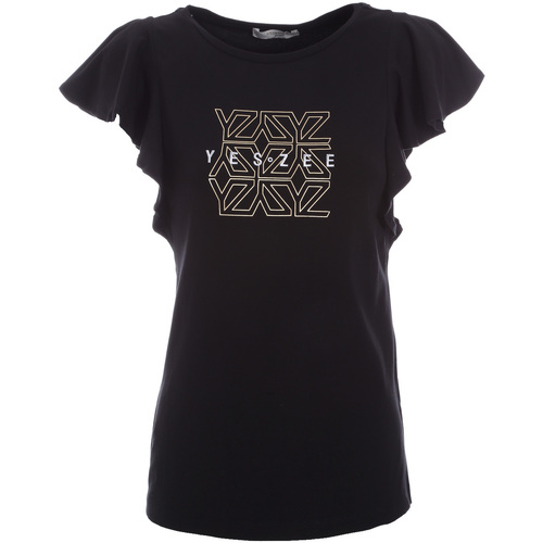 Abbigliamento Donna T-shirt & Polo Yes Zee T209 S702 Nero