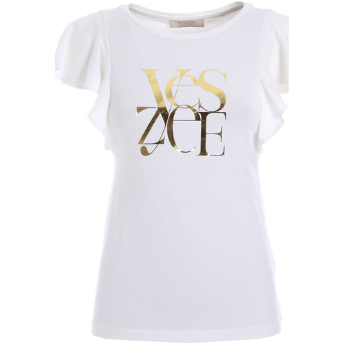 Abbigliamento Donna T-shirt & Polo Yes Zee T209 S703 Bianco
