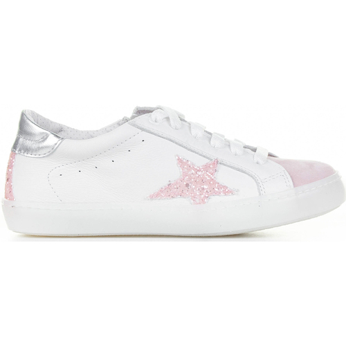 Scarpe Bambina Sneakers Dianetti Sneaker bianco rosa con glitter 