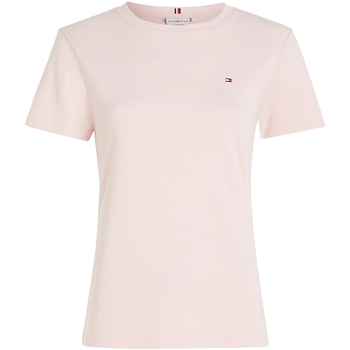 Abbigliamento Donna T-shirt & Polo Tommy Hilfiger T-shirt rosa con mini logo 