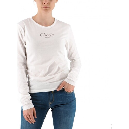 Abbigliamento Donna T-shirt & Polo Replay T-Shirt Manica Lunga White Bianco