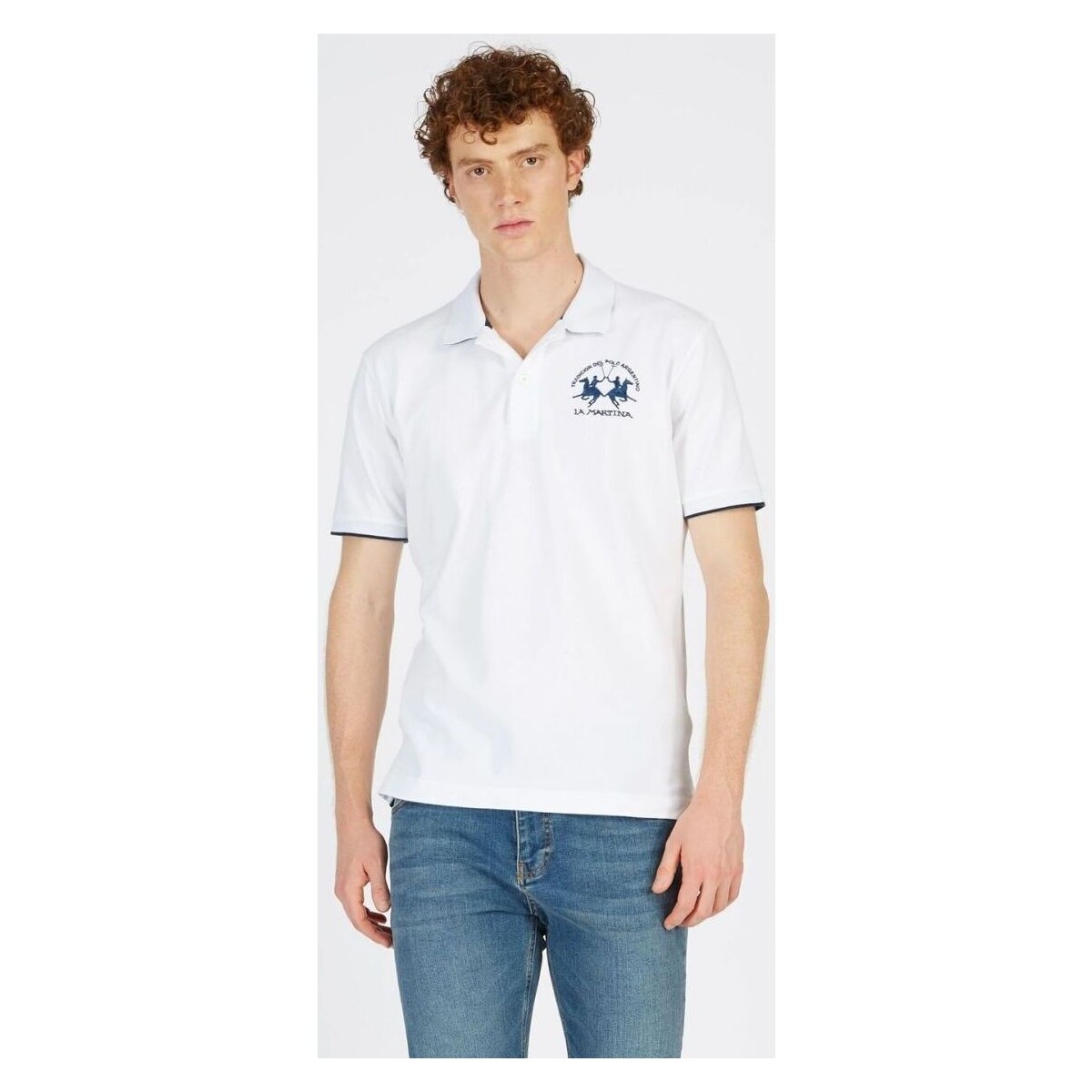 Abbigliamento Uomo T-shirt & Polo La Martina CCMP01 PK001-00001 OPTIC WHITE Bianco