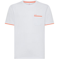 Abbigliamento Uomo T-shirt maniche corte Sun68 T-SHIRT PE SMALL STRIPES ON CUFFS S/S Bianco