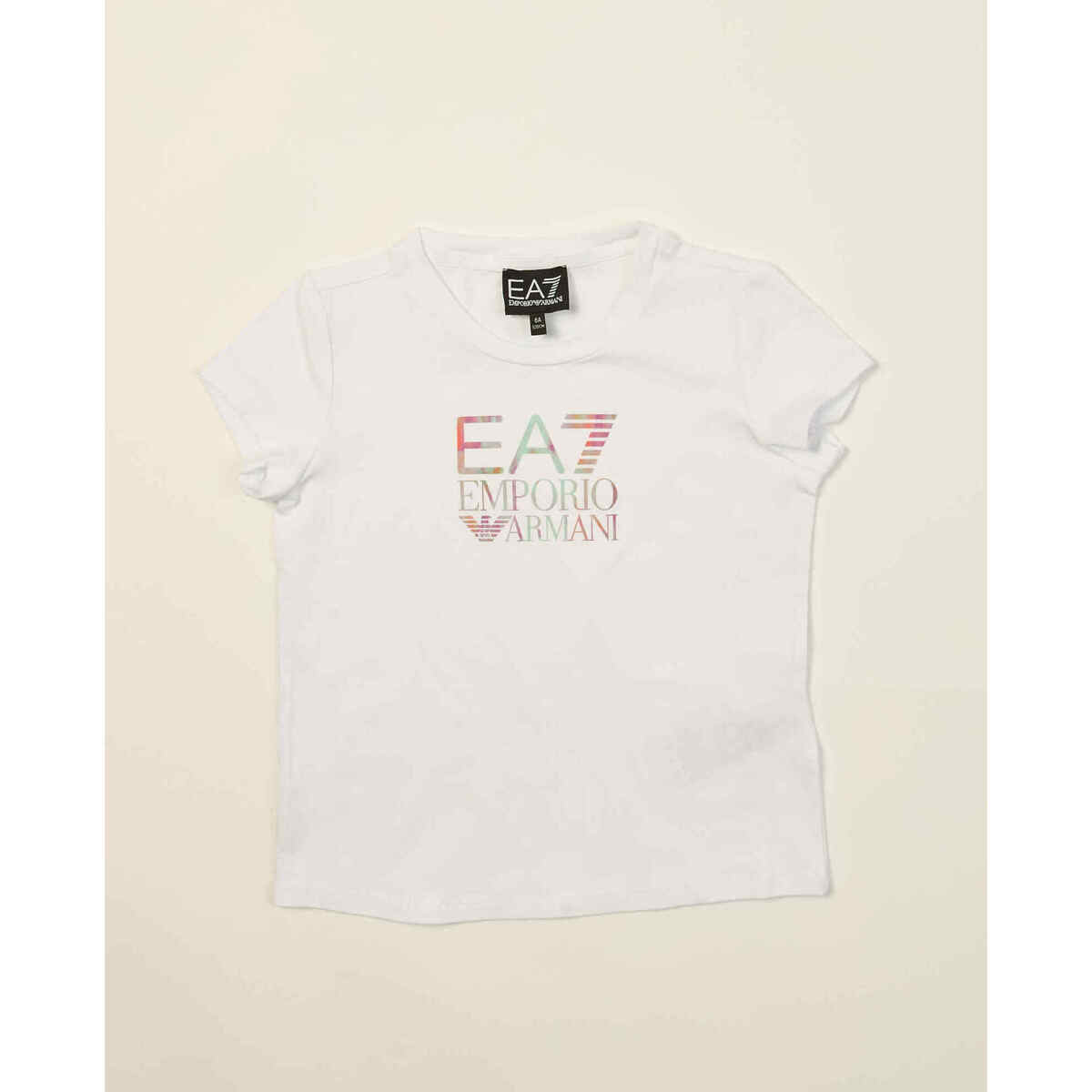 Abbigliamento Bambina T-shirt & Polo Emporio Armani EA7 T-shirt Graphic Series Girl in cotone organico Bianco