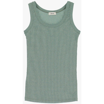Abbigliamento Donna Top / T-shirt senza maniche Dixie Top a coste monocolour con scollo tondo R262J025 Verde