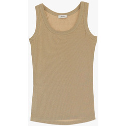 Abbigliamento Donna Top / T-shirt senza maniche Dixie Top a coste monocolour con scollo tondo R262J025 Marrone