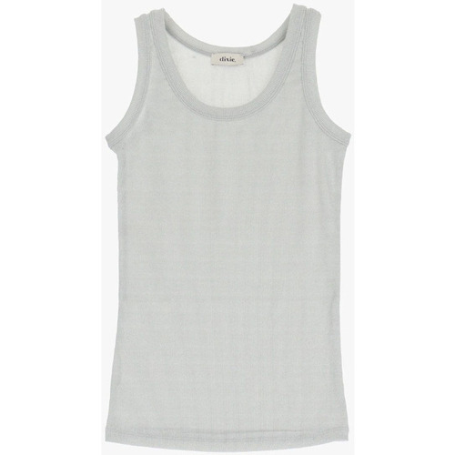 Abbigliamento Donna Top / T-shirt senza maniche Dixie Top a coste monocolour con scollo tondo R262J025 Argento