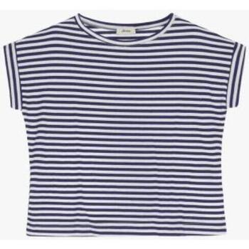 Abbigliamento Donna T-shirt maniche corte Dixie T-shirt fantasia a righe con orli T512J085 Blu