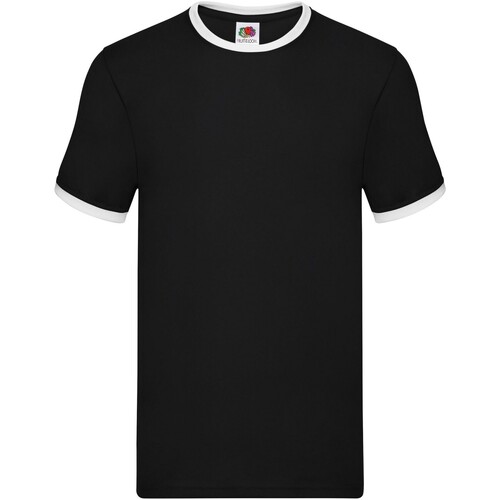 Abbigliamento Uomo T-shirts a maniche lunghe Fruit Of The Loom Ringer Nero