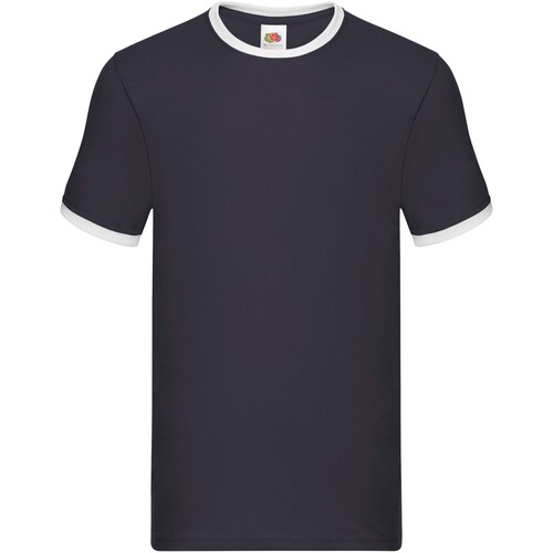 Abbigliamento Uomo T-shirts a maniche lunghe Fruit Of The Loom Ringer Bianco