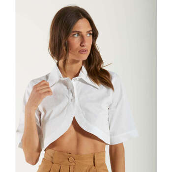 Abbigliamento Donna Top / Blusa Actualee camicia cropped in cotone bianca Bianco