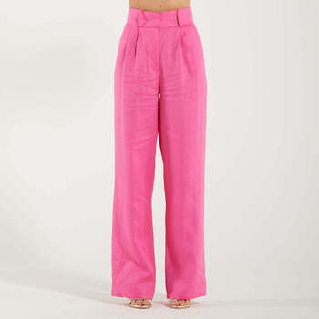 Abbigliamento Donna Pantaloni da tuta Actualee pantalone lungo in lino fuxia Rosa
