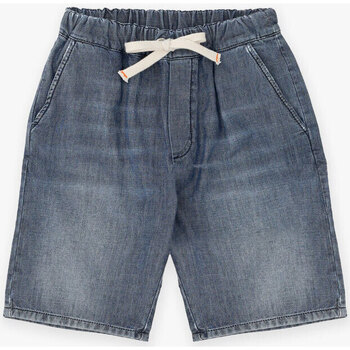 Abbigliamento Bambino Shorts / Bermuda Please Kids Shorts jeans in cotone con coulisse RE73B09B61 Blu